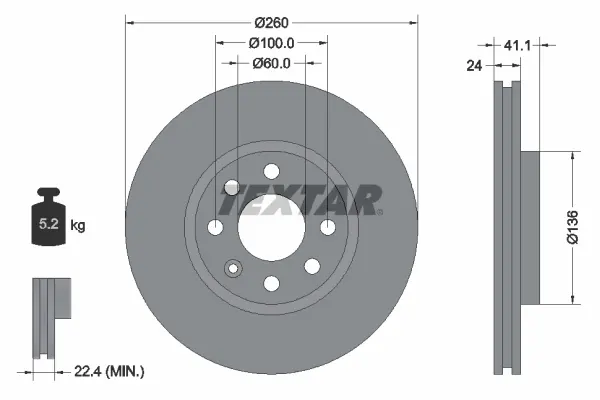 Disc frana TEXTAR 92111103