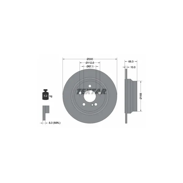 Disc frana TEXTAR 92115405