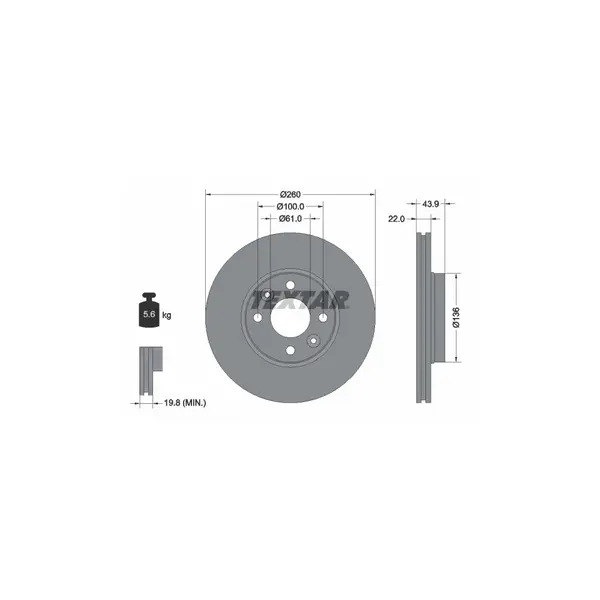 Disc frana TEXTAR 92119203