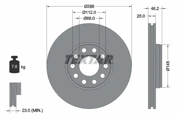 Disc frana TEXTAR 92121005