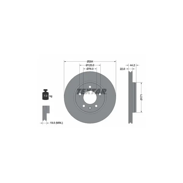 Disc frana TEXTAR 92121403