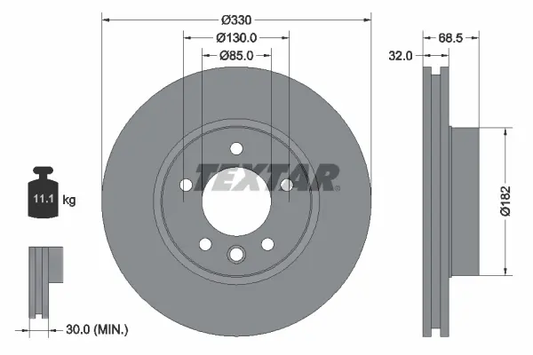 Disc frana TEXTAR 92121605