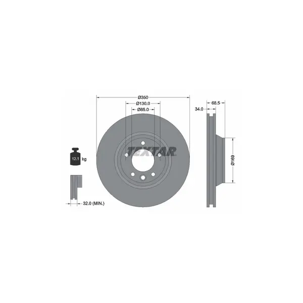 Disc frana TEXTAR 92121805