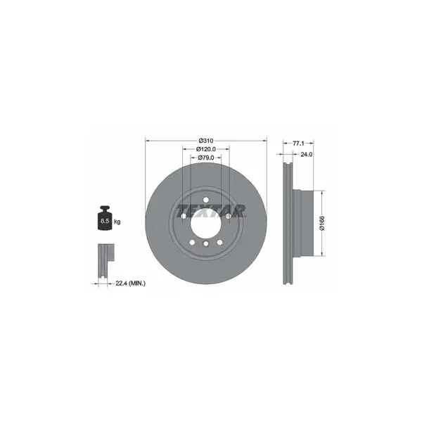 Disc frana TEXTAR 92122505