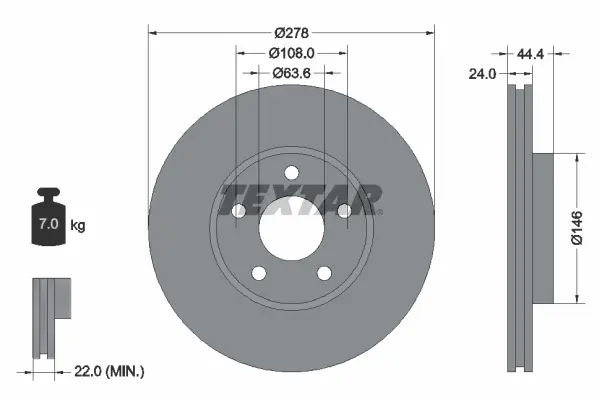 Disc frana TEXTAR 92124803