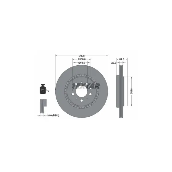 Disc frana TEXTAR 92126803