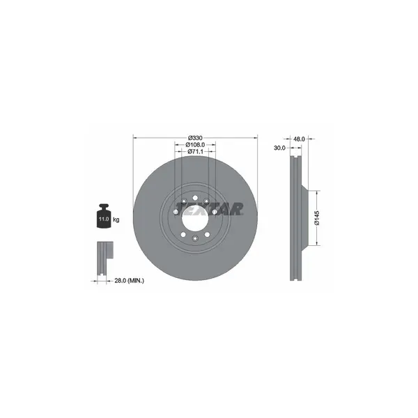 Disc frana TEXTAR 92129503