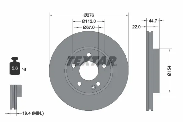 Disc frana TEXTAR 92131903