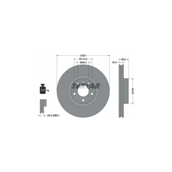 Disc frana TEXTAR 92132305