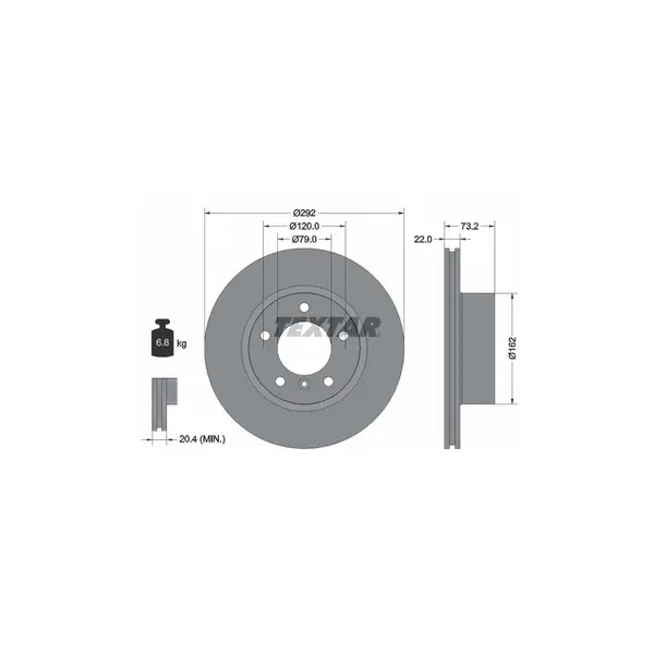 Disc frana TEXTAR 92132805