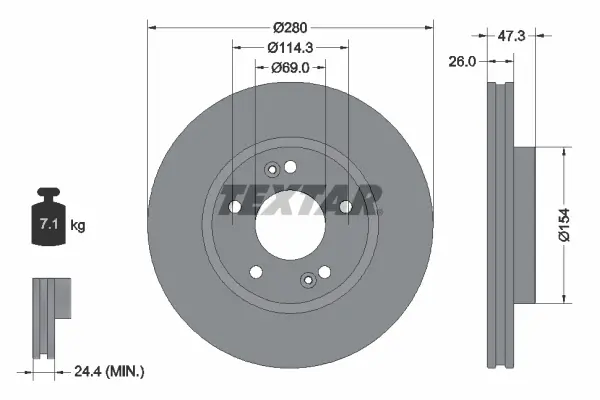 Disc frana TEXTAR 92133905