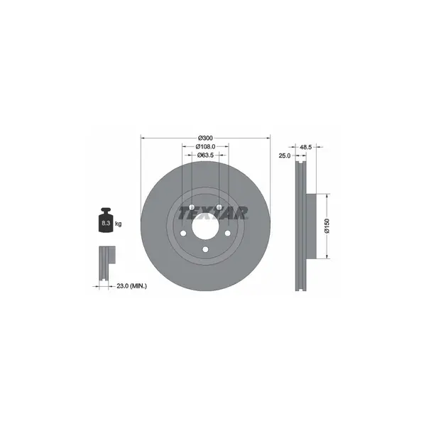 Disc frana TEXTAR 92141305
