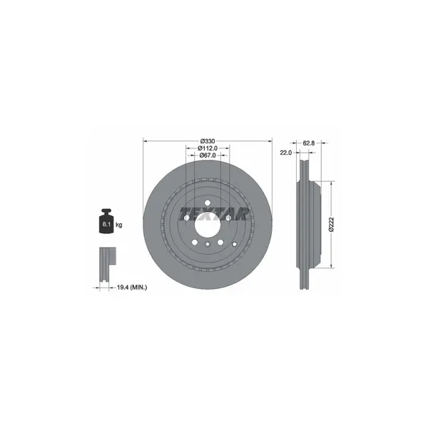 Disc frana TEXTAR 92150903