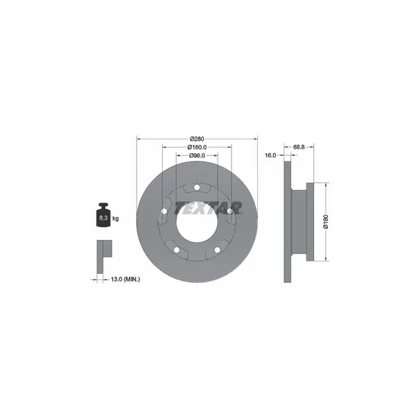 Disc frana TEXTAR 92159103