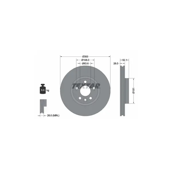 Disc frana TEXTAR 92159205