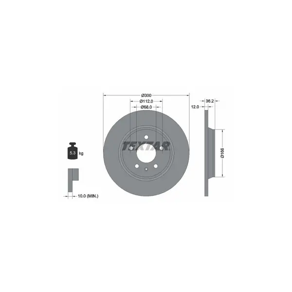 Disc frana TEXTAR 92160103
