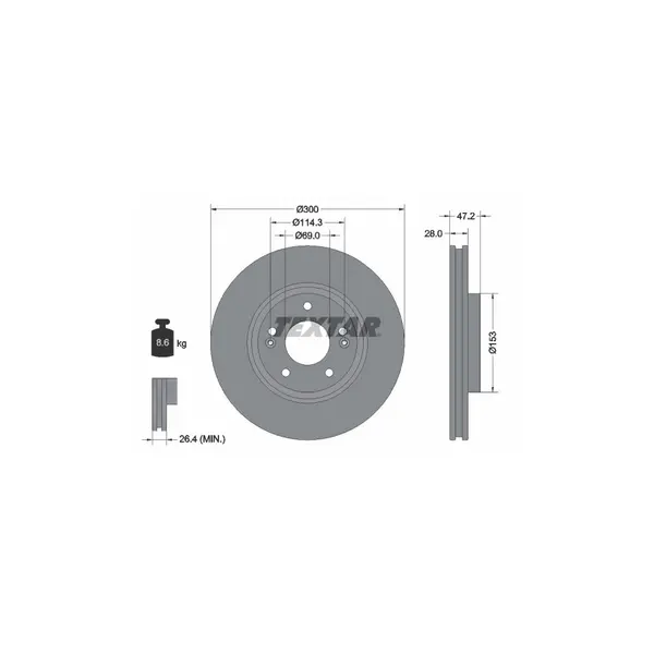 Disc frana TEXTAR 92166505