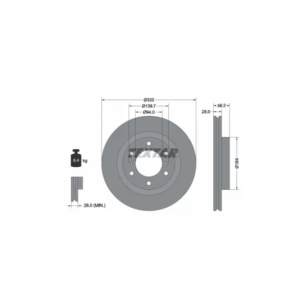 Disc frana TEXTAR 92167203