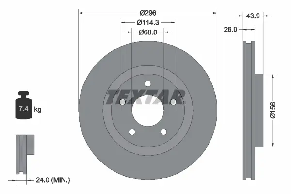 Disc frana TEXTAR 92167405
