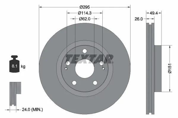 Disc frana TEXTAR 92168003