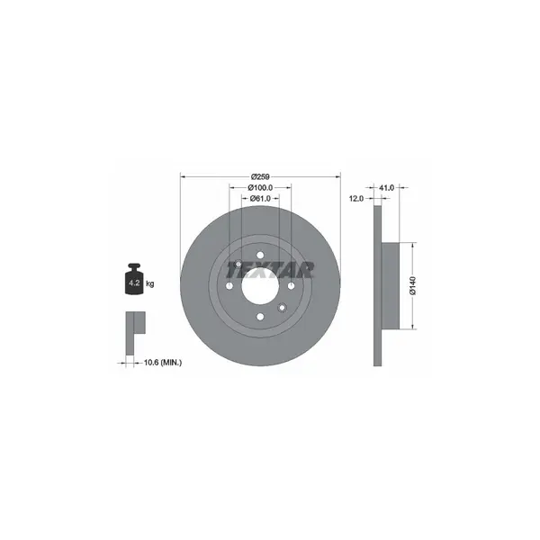 Disc frana TEXTAR 92175103