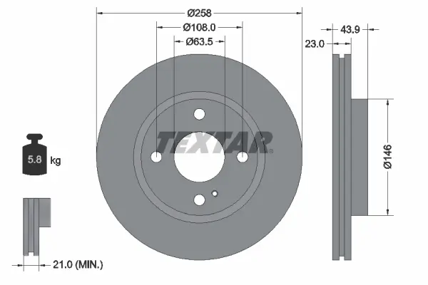 Disc frana TEXTAR 92176005