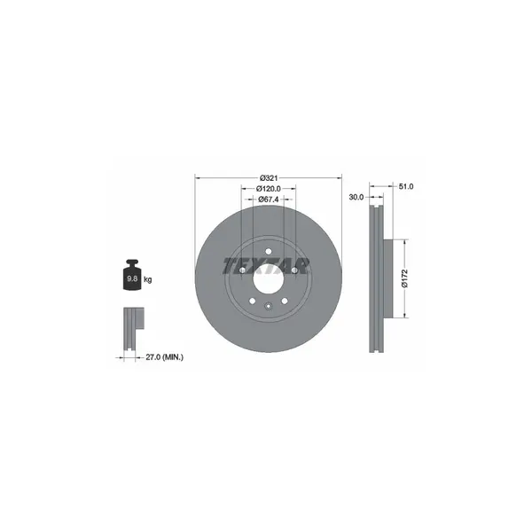 Disc frana TEXTAR 92187005