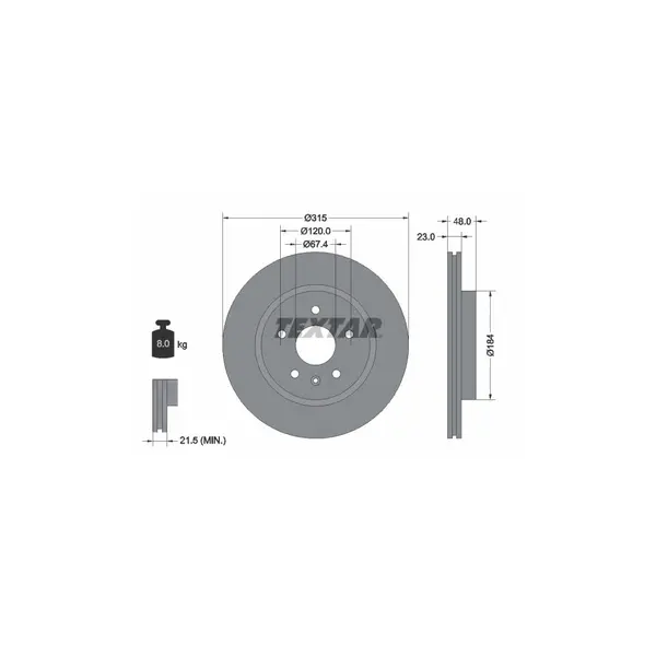 Disc frana TEXTAR 92187303