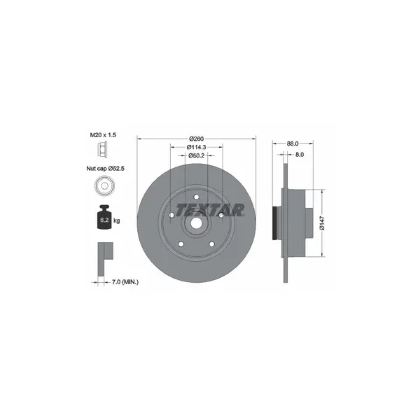 Disc frana TEXTAR 92196003
