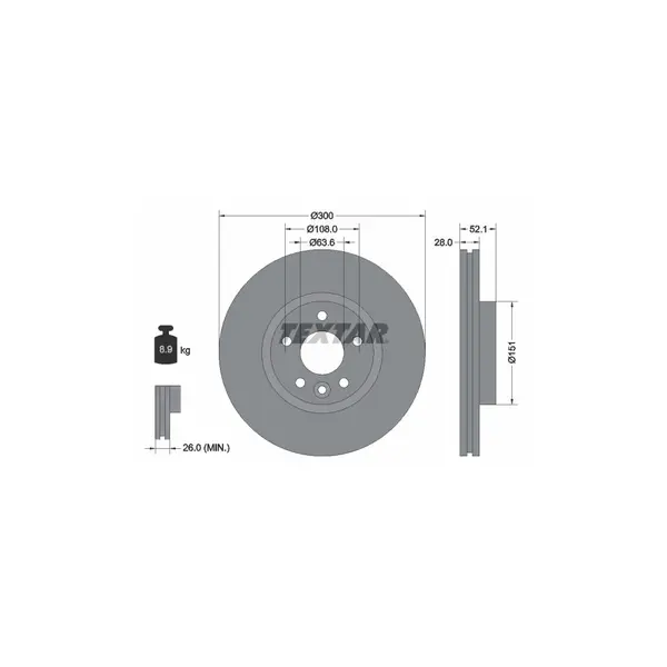 Disc frana TEXTAR 92196905