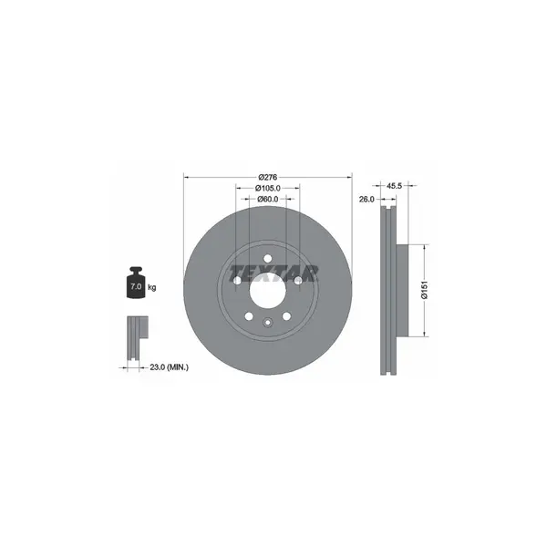 Disc frana TEXTAR 92198903