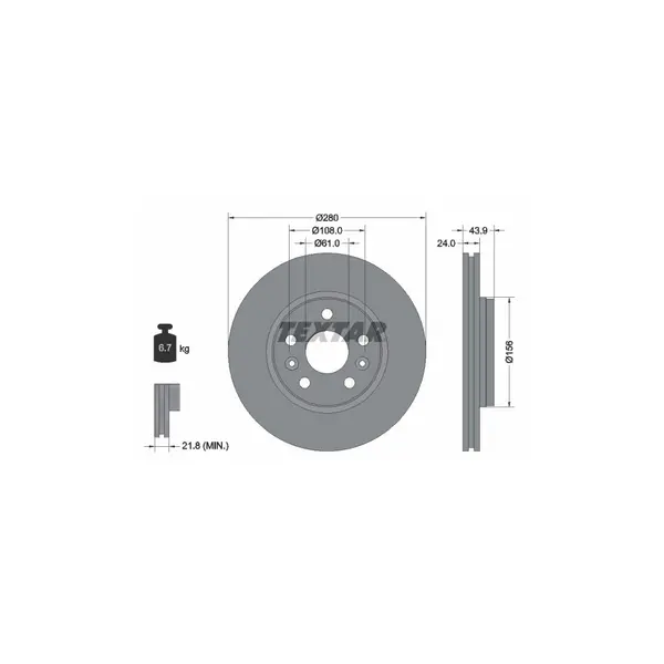 Disc frana TEXTAR 92202403