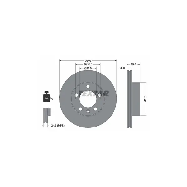 Disc frana TEXTAR 92228603