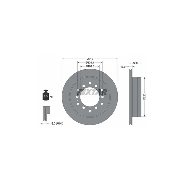 Disc frana TEXTAR 92231003