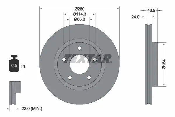 Disc frana TEXTAR 92232205