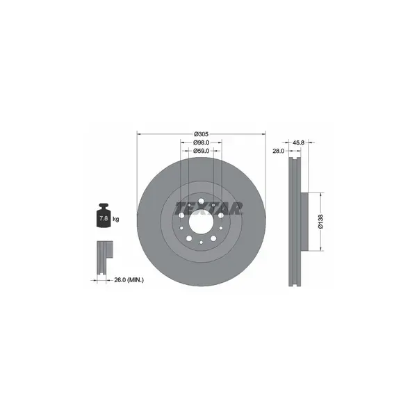 Disc frana TEXTAR 92237603