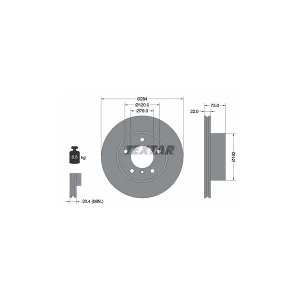 Disc frana TEXTAR 92238403