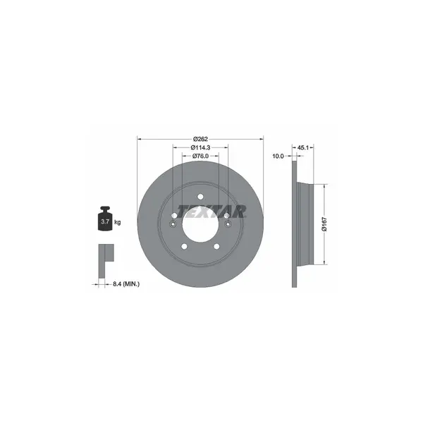 Disc frana TEXTAR 92240003