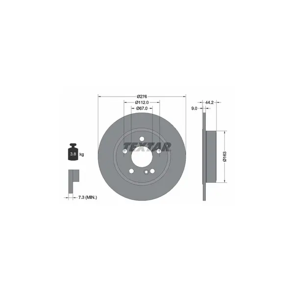 Disc frana TEXTAR 92241303