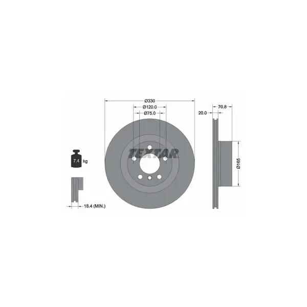 Disc frana TEXTAR 92256303