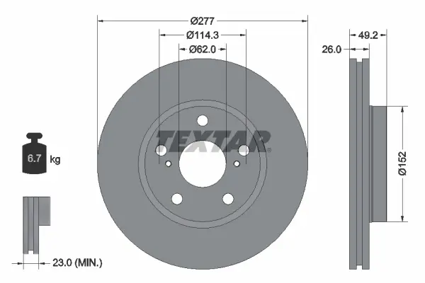 Disc frana TEXTAR 92257703