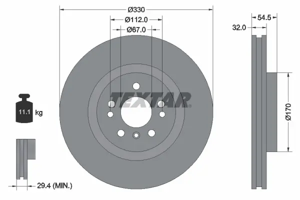Disc frana TEXTAR 92260405