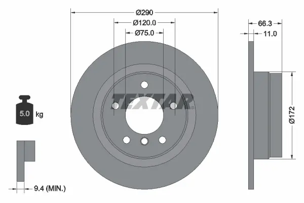 Disc frana TEXTAR 92261003