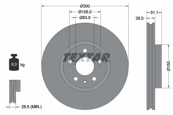 Disc frana TEXTAR 92268605