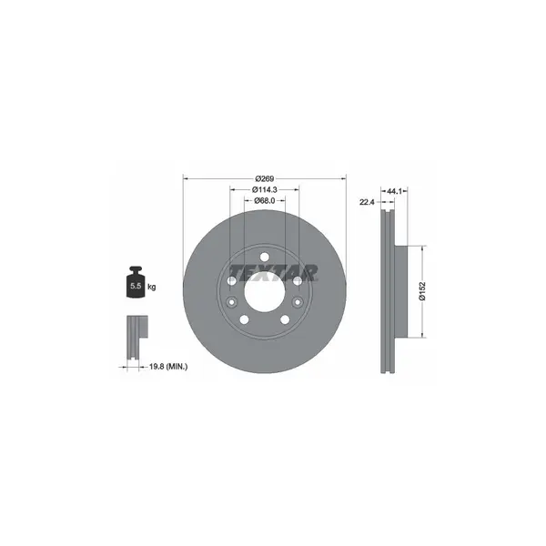 Disc frana TEXTAR 92272603