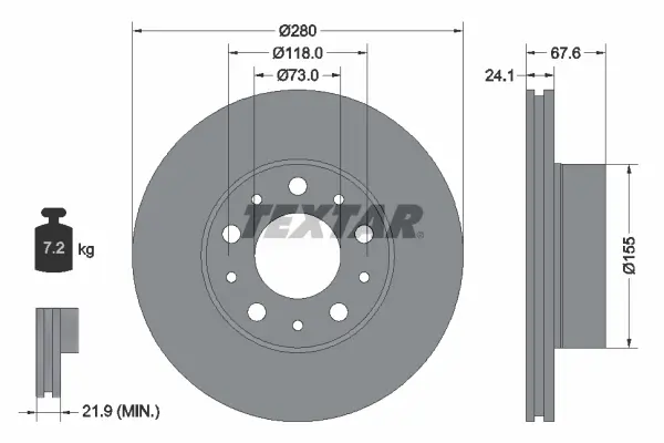 Disc frana TEXTAR 92275105