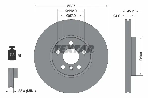 Disc frana TEXTAR 92283605