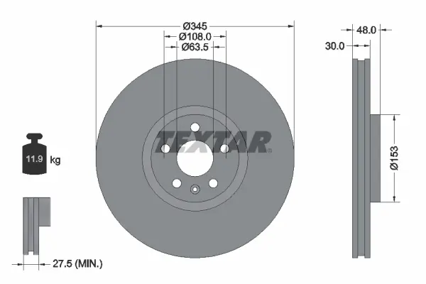 Disc frana TEXTAR 92289805