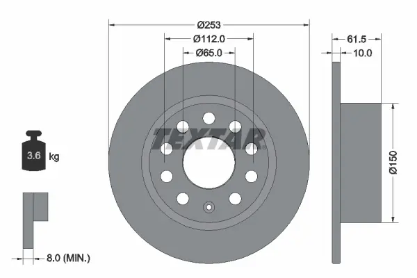 Disc frana TEXTAR 92306603