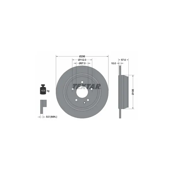 Disc frana TEXTAR 93123503